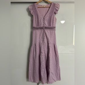 Eyelet midi dress